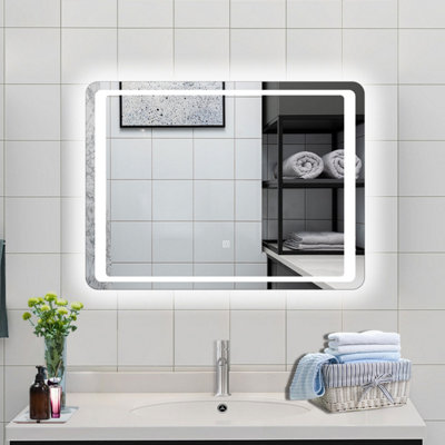 Probaty Bathrooms Bathroom Led Mirror With Anti-Fog 700X500mm,touch Sensor Switch,memory Function,ip44,backlit Wall Vanity Frameless Mirror