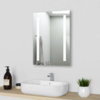 Probaty Bathrooms Bathroom Led Mirror 500X700mm With Anti-Fog,touch Sensor Switch,memory Function,ip44,backlit Wall Vanity Frameless Mirror