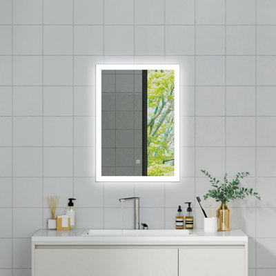 Probaty Bathrooms Bathroom Illuminated Led Mirror With Shaver Socket,demister Pad,700X500mm Rectangular Backlit Wall Mounted,touch Switch Ip44 from B&Q