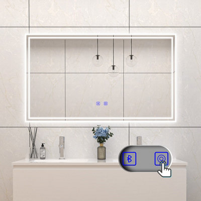Probaty Bathrooms Bathroom 3-Color Led Mirror 120X70Cm With Bluetooth And Anti-Fog,memory Function,touch Sensor Wall Backlit Vanity Mirror from B&Q