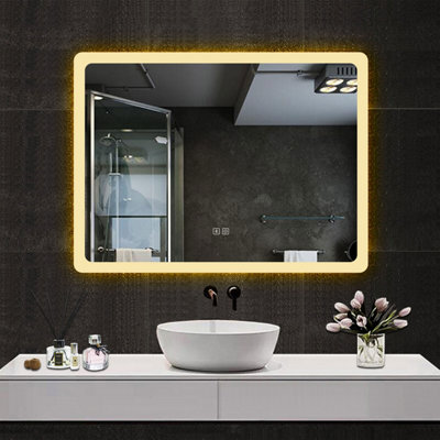 Probaty Bathrooms Bathroom 3-Color Led Backlit Mirror 80X60Cm With Bluetooth And Anti-Fog,memory Function,touch Sensor,wall Vanity Mirror,ip44 from B&Q