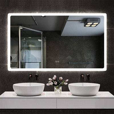 Probaty Bathrooms Bathroom 3-Color Led Backlit Mirror 100X60Cm With Bluetooth And Anti-Fog,memory Function,touch Sensor,wall Vanity Mirror,ip44 from B&Q