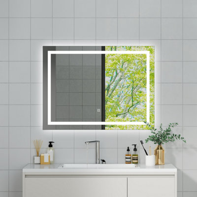 Probaty Bathrooms Bathroom 100X60Cm 3-Color Led Mirror With Anti-Fog And Memory Function,touch Sensor Wall Backlit Vanity Mirror,ip44 from B&Q