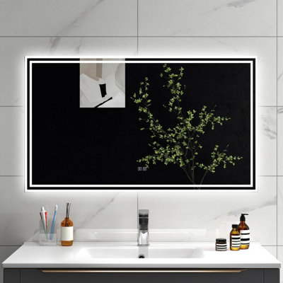 Sline 1200X700mm Bluetooth Bathroom Led Mirror,dimmable 3 ColorsAnti-Fog Mirrors Ip44 Rated,horizontal/vertical from B&Q