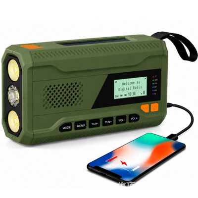 Sepikey 4500Mah Power Bank Emergency Dab/fm Radio, Hand Crank Radio With Led Flashlight, Wireless Speaker & Phone Charger