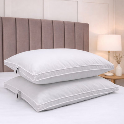 B&Q -  Goose Feather & Down Pillow Pair White