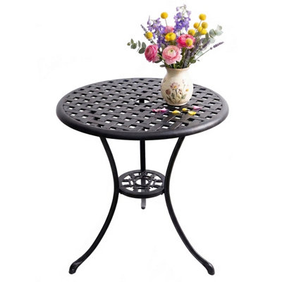 Homeology Oshowa Black Garden And Patio Cast Aluminium Bistro Table from B&Q