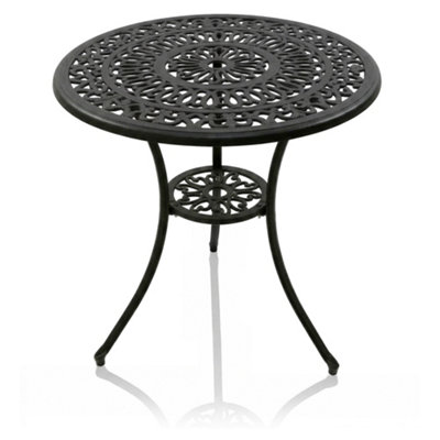 Homeology Positano Black Garden And Patio Cast Aluminium Bistro Table from B&Q