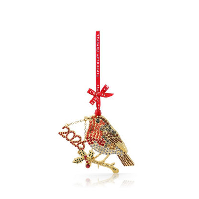 B&Q -  Crystal Sparkle Collection Robin 2026 Hanging DecorationMetal Ornament With Red RibbonGift Box Included - Image 4