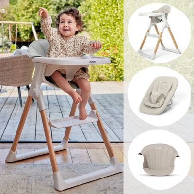B&Q -  Mash High Chair Bundle With Newborn Pod And Cushion White