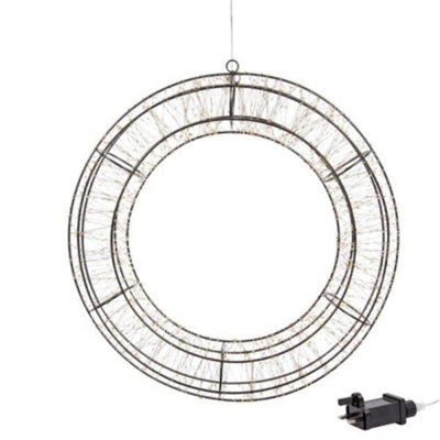 50cm 1440 Warm White LEDs Outdoor Christmas Wreath with Lights Pre Lit ...