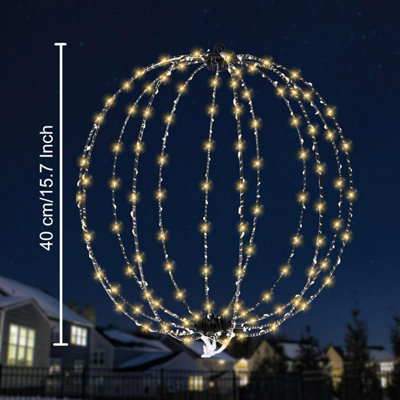 50cm 3D Foldable Christmas Lighted Spheres - Large Fold-Flat Metal ...