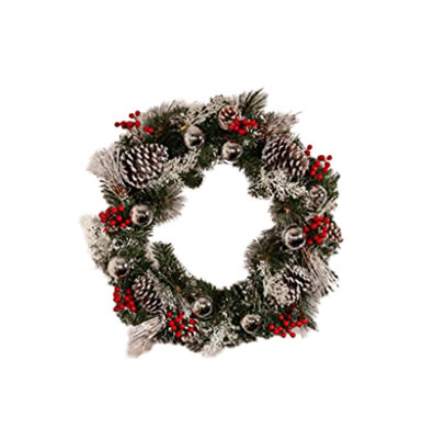 50cm Artificial Wreath with Pinecones & Berries - 6