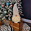 50cm Battery Operated Christmas Sitting Gonk Decoration in Light Grey