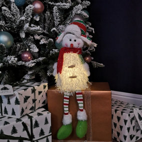 50cm Battery Operated Dangly Leg Snowman Christmas Decoration