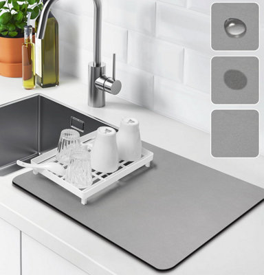 50cm Dish Drainer Rack Coffee mat Coffee Machine mat Dish Rack Sink ...