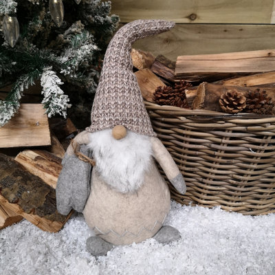 50cm Festive Brown Nordic Christmas Gonk Carrying Grey Sack | DIY at B&Q