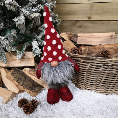 50cm Festive Gonk Cuddly Santa Indoor Christmas Plush Decoration in Polka Dot Hat Price Comparisons | Compare The Build
