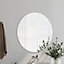 50cm Frameless Bathroom Mirror Round Wall Mounted Mirror with Polished Edge & Pre-installed Hole