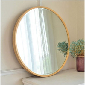50cm Large Round Gold Wall Mounted Mirror Brass Metal Frame Bathroom Living Room