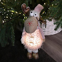 50cm Light Up Standing Christmas Moose Reindeer Decoration with Warm White LEDs