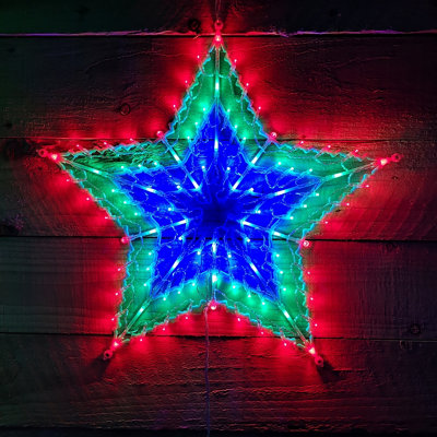 50cm Multi Colour LED Window Star Light Up Indoor/Outdoor ...