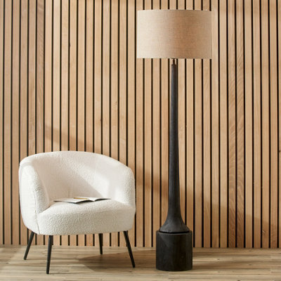 50cm Natural Brown Linen Drum Table Lampshade Modern Cylinder Floor Lamp Shade