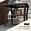 50cm Outdoor PE Rattan Coffee Table, Two-tier Side Table with Glass Top, Brown