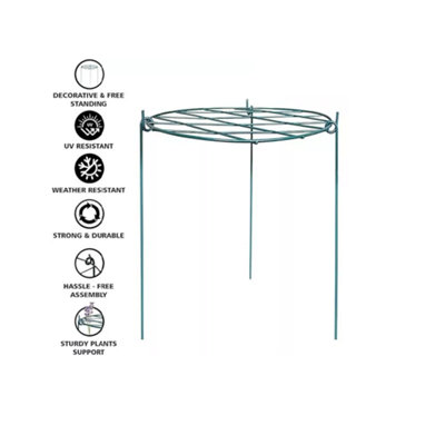 50cm Plant Support Rings Metal for Climbing Plants Garden Plant Flower Support Stakes UK