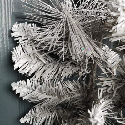 Premier - 60cm Poinsettia Decorative Wreath, White