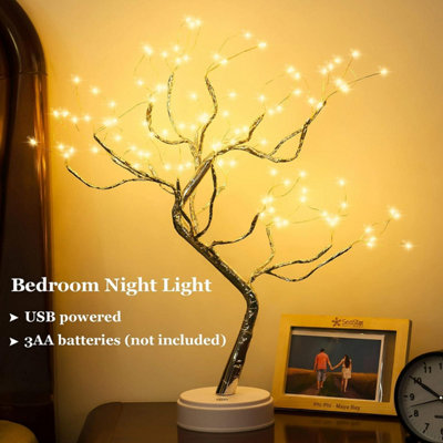 50cm Tree Lamp Twig Tree 108 LEDs Warm White Birch Tree USB/Battery Operated Tabletop Bonsai Tree