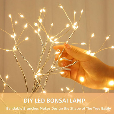 50cm Tree Lamp Twig Tree 108 LEDs Warm White Birch Tree USB/Battery Operated Tabletop Bonsai Tree