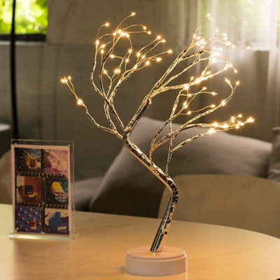 50cm Tree Lamp Twig Tree 108 LEDs Warm White Birch Tree USB/Battery Operated Tabletop Bonsai Tree
