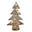 50cm Warm White Battery Operated LED White and Gold Tree Silhouette Christmas Decoration