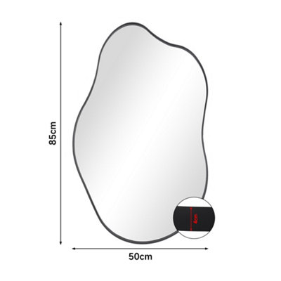 Bedroom Decor COSTWAY Decorative Wall Mirror, Large Irregular Metal ...