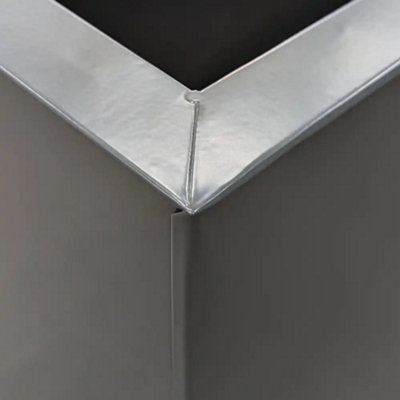 50cm Zinc Matte Grey Square Planter