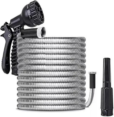 50FT Garden Hose Pipe Stainless Steel Lightweight Durable Strong Kink ...