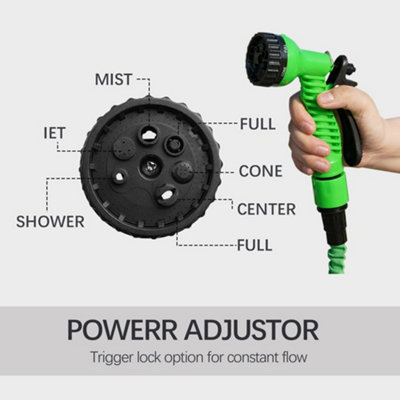 50FT Green Expandable Magic Garden Heavy Duty Hose Pipe with Spray Gun - 4