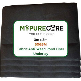 50gsm Pond Liner Underlay 3m x 3m - Tear-Resistant, Durable Garden Pool Foundation - Perfect for Wildlife and Decorative Ponds