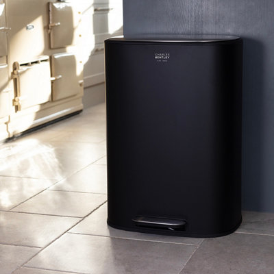 50L Black Pedal Kitchen Bin Rubbish Bin Waste Bin Pedal Bin