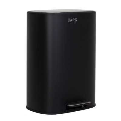 50L Black Pedal Kitchen Bin Rubbish Bin Waste Bin Pedal Bin - 4