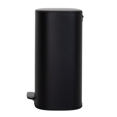 50L Black Pedal Kitchen Bin Rubbish Bin Waste Bin Pedal Bin - 5