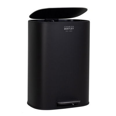 50L Black Pedal Kitchen Bin Rubbish Bin Waste Bin Pedal Bin - 6