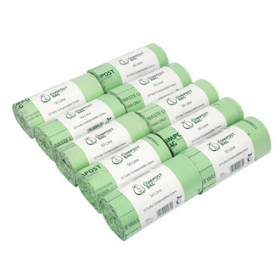 50L Compost Bag Compostable Swing Bin Liners - 10 Rolls