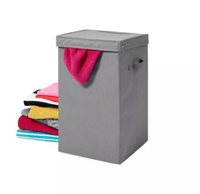 50L Laundry Wash Bag Basket Storage Bin Dirty Clothes Storage Grey Hamper Large