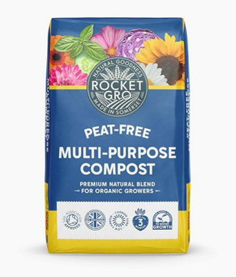 50L Peat-Free Multi-Purpose Compost, Premium Natural Blend for Organic ...