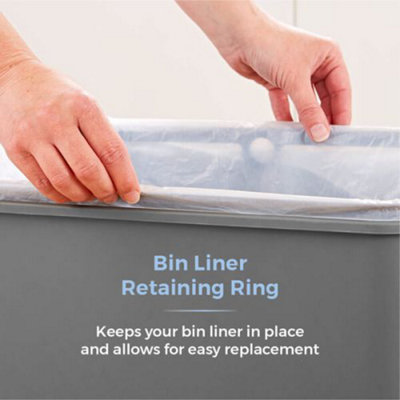 50L Rectangular Sensor Bin Grey - 3