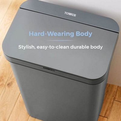 50L Rectangular Sensor Bin Grey - 5