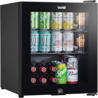 50L Tabletop & Drinks Mini Fridge - 64x 330ml Cans Worktop Cooler BLACK