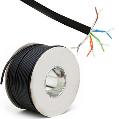 50m (164 ft) - Black Outdoor Telephone Communication Cable 5 pair 10 Core BT Wire Reel